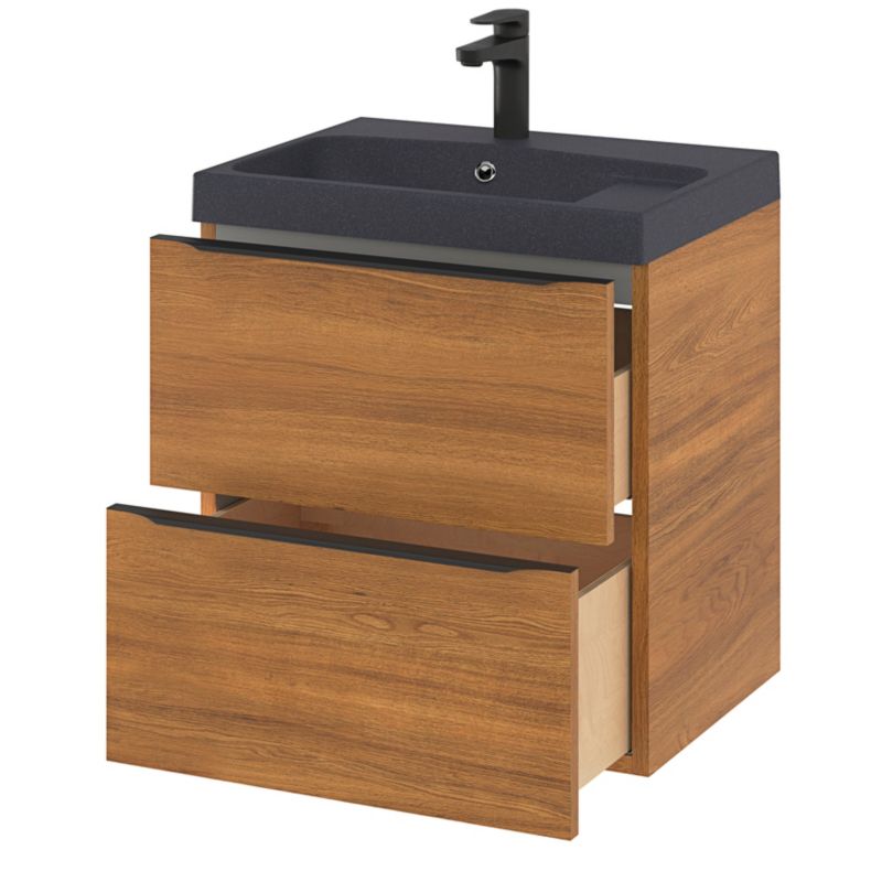 GoodHome Mila møbelvask 60 cm sort metalik