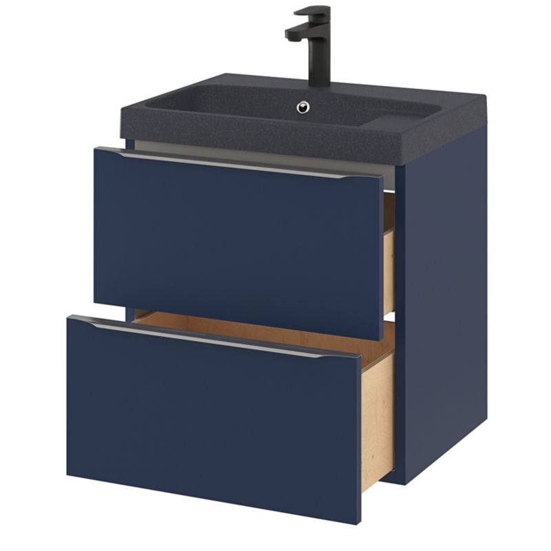 GoodHome Mila møbelvask 60 cm sort metalik