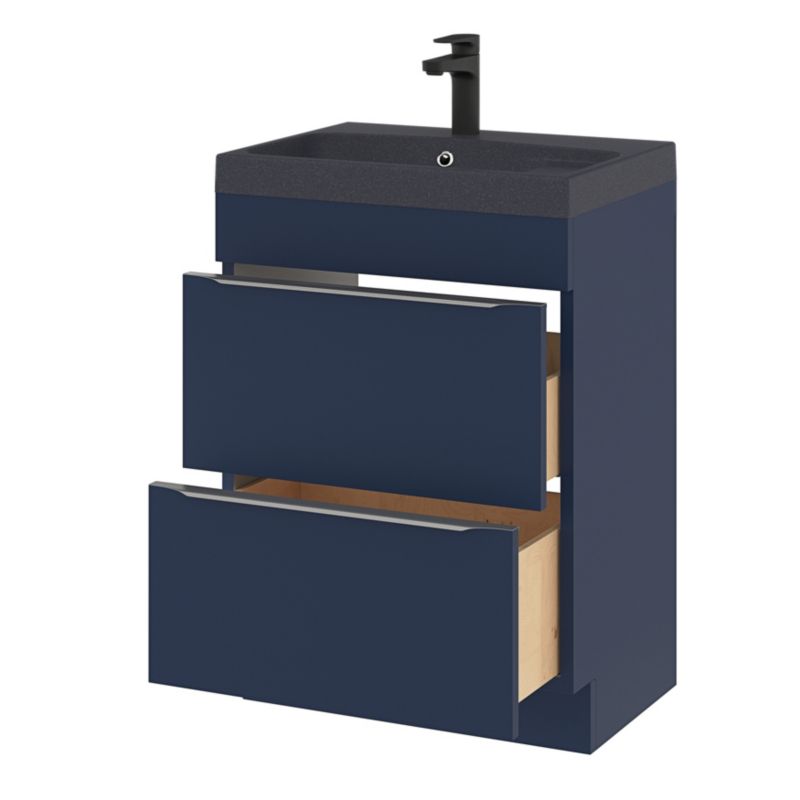 GoodHome Mila møbelvask 60 cm sort metalik