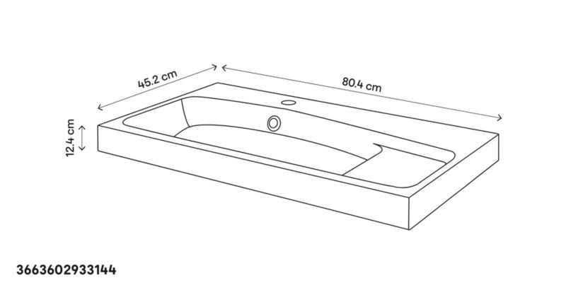 GoodHome Mila møbelvask 80 cm mat-sort metalik