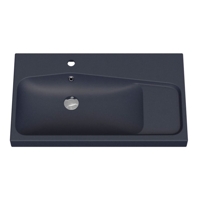 GoodHome Mila møbelvask 80 cm mat-sort metalik