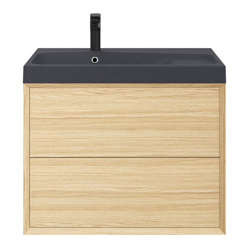 GoodHome Mila møbelvask 80 cm mat-sort metalik