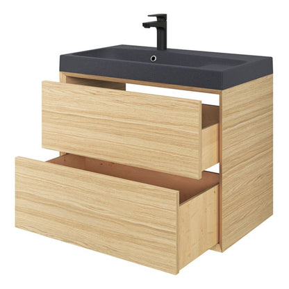 GoodHome Mila møbelvask 80 cm mat-sort metalik