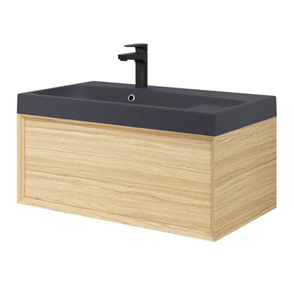 GoodHome Mila møbelvask 80 cm mat-sort metalik