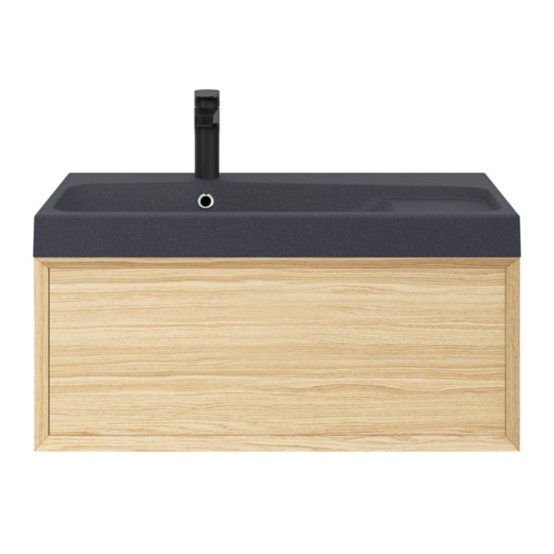 GoodHome Mila møbelvask 80 cm mat-sort metalik