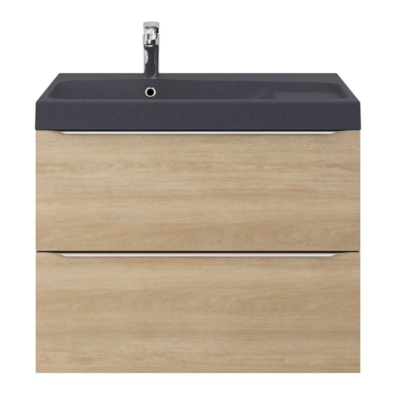 GoodHome Mila møbelvask 80 cm mat-sort metalik