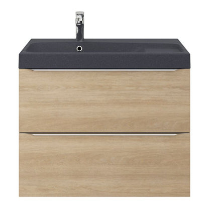 GoodHome Mila møbelvask 80 cm mat-sort metalik