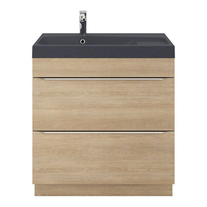 GoodHome Mila møbelvask 80 cm mat-sort metalik