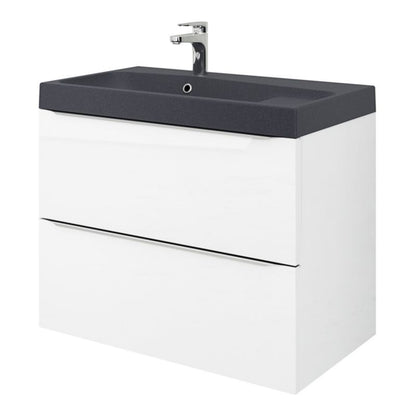 GoodHome Mila møbelvask 80 cm mat-sort metalik