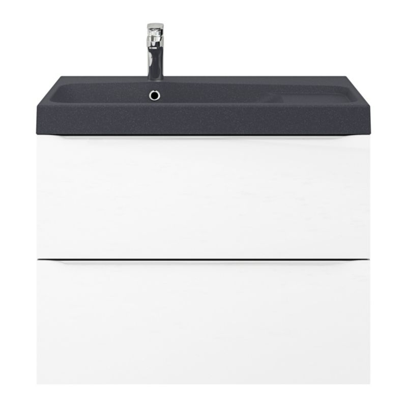 GoodHome Mila møbelvask 80 cm mat-sort metalik