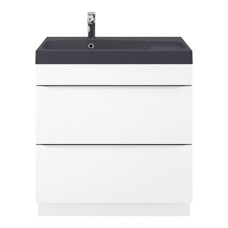 GoodHome Mila møbelvask 80 cm mat-sort metalik