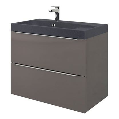 GoodHome Mila møbelvask 80 cm mat-sort metalik
