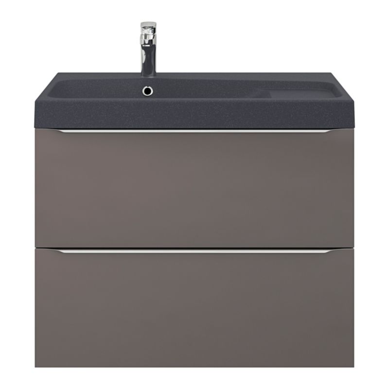 GoodHome Mila møbelvask 80 cm mat-sort metalik