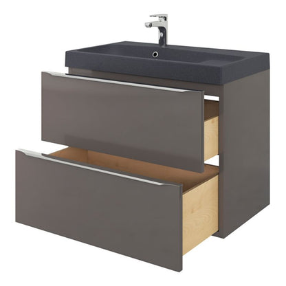 GoodHome Mila møbelvask 80 cm mat-sort metalik