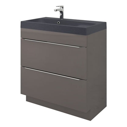 GoodHome Mila møbelvask 80 cm mat-sort metalik