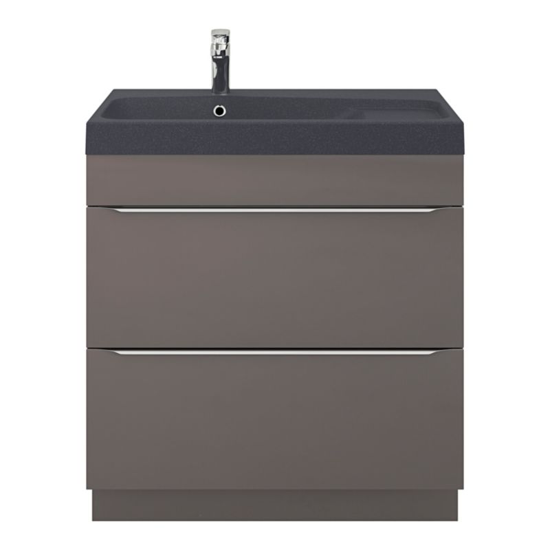 GoodHome Mila møbelvask 80 cm mat-sort metalik