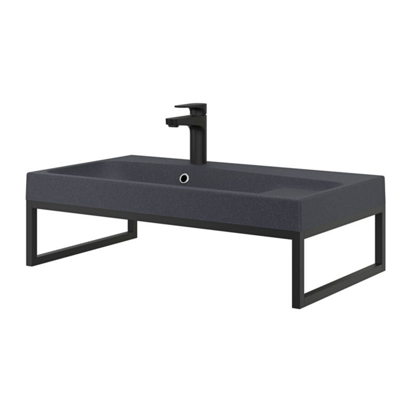GoodHome Mila møbelvask 80 cm mat-sort metalik