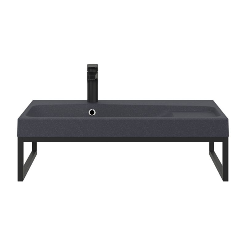 GoodHome Mila møbelvask 80 cm mat-sort metalik
