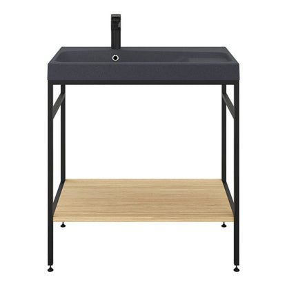 GoodHome Mila møbelvask 80 cm mat-sort metalik