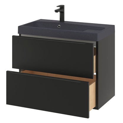 GoodHome Mila møbelvask 80 cm mat-sort metalik