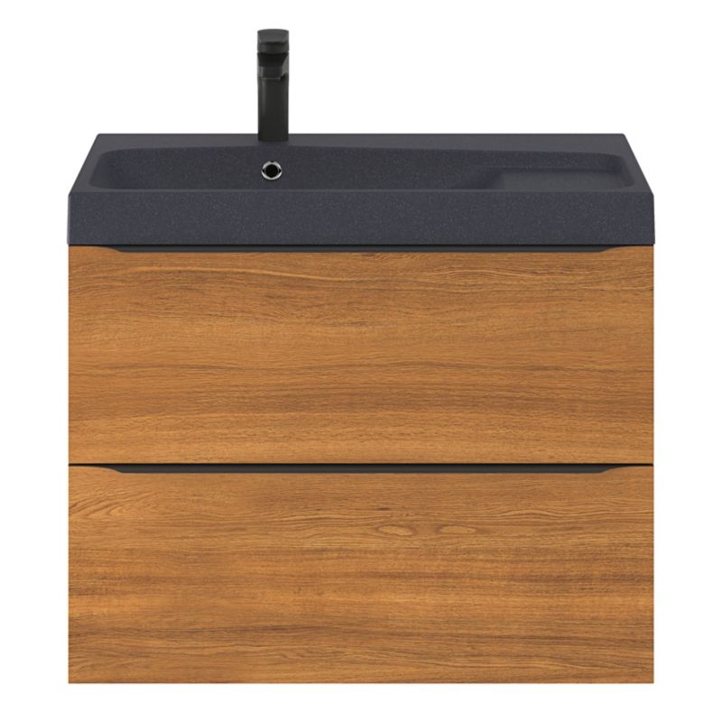 GoodHome Mila møbelvask 80 cm mat-sort metalik