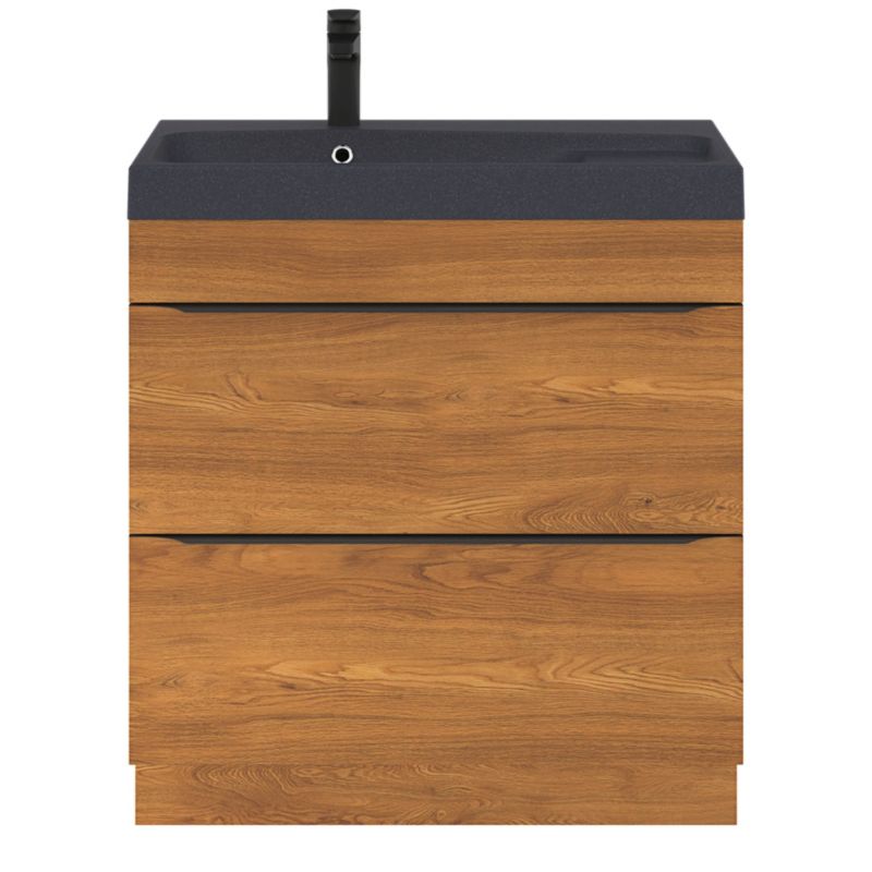 GoodHome Mila møbelvask 80 cm mat-sort metalik