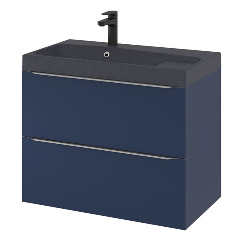 GoodHome Mila møbelvask 80 cm mat-sort metalik