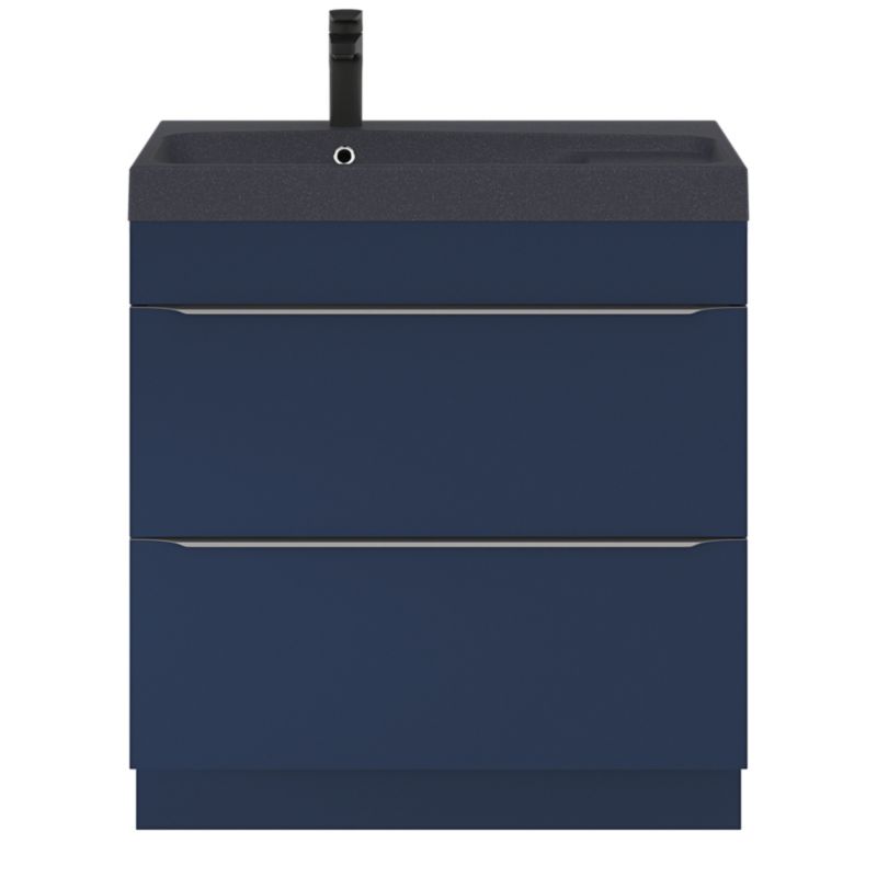 GoodHome Mila møbelvask 80 cm mat-sort metalik
