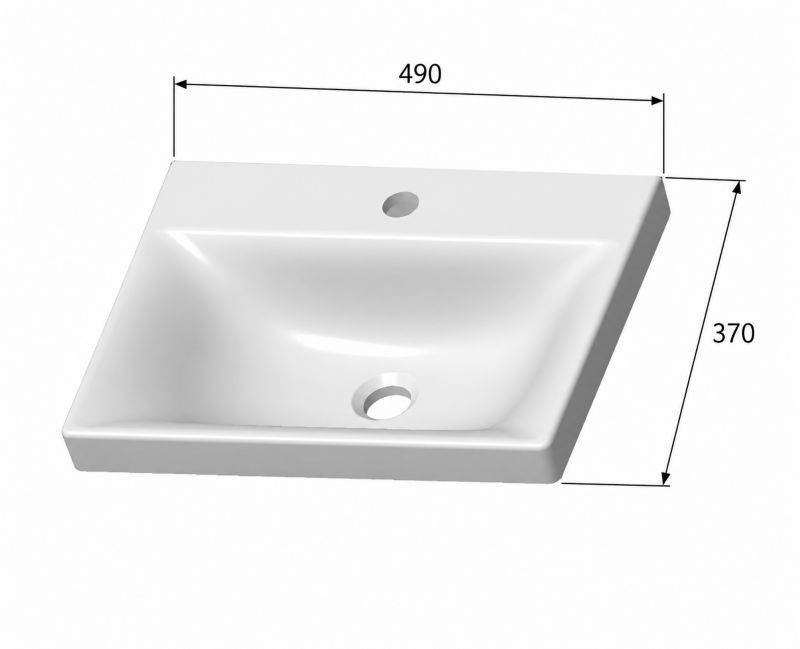 Møbelvask Mirano Vika 49 cm Hvid