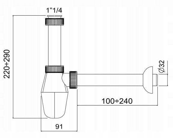 Ceramisk bordvask Avola med armatur og klik-klak bundventil, 1 sæt