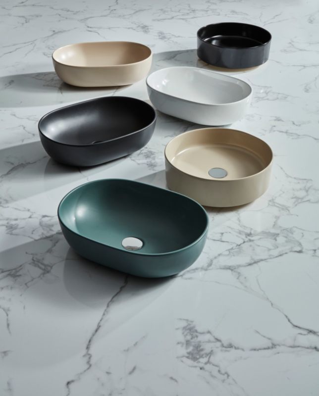 Cersanit Moduo 50 cm oval bordmonteret vask i hvid keramik