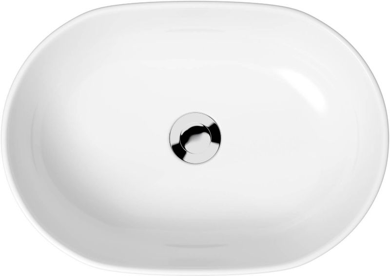 Cersanit Moduo 50 cm oval bordmonteret vask i hvid keramik
