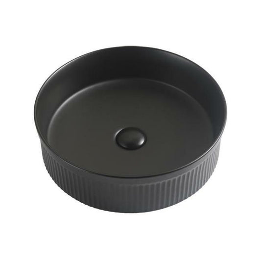 Enya keramisk bordmonteret vask, Ø 36 cm, mat sort