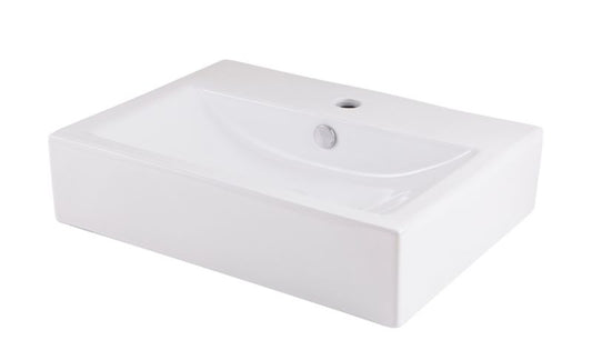 Ceramisk bordmonteret vask GoodHome Albena 54 x 40 cm hvid