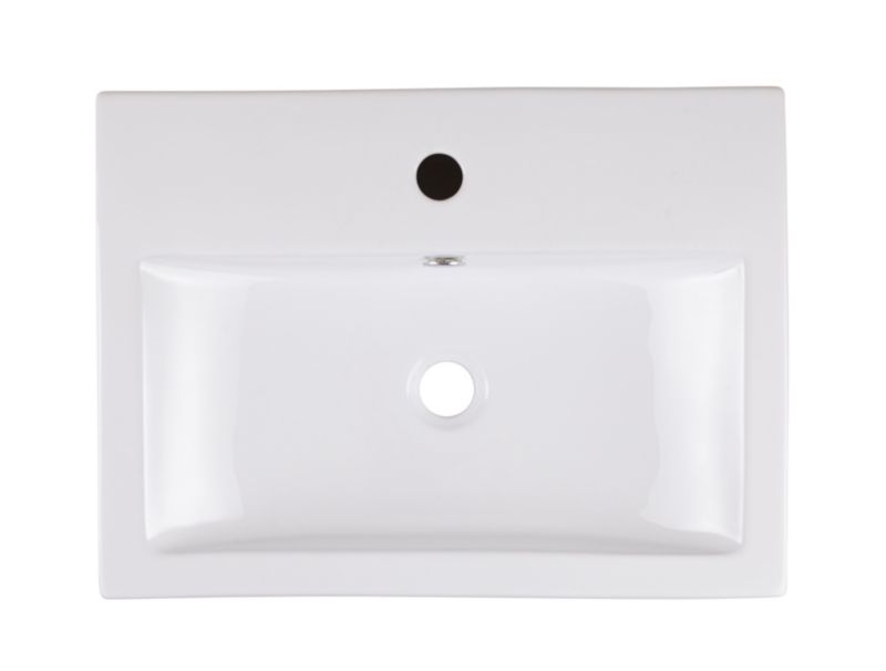 Ceramisk bordmonteret vask GoodHome Albena 54 x 40 cm hvid