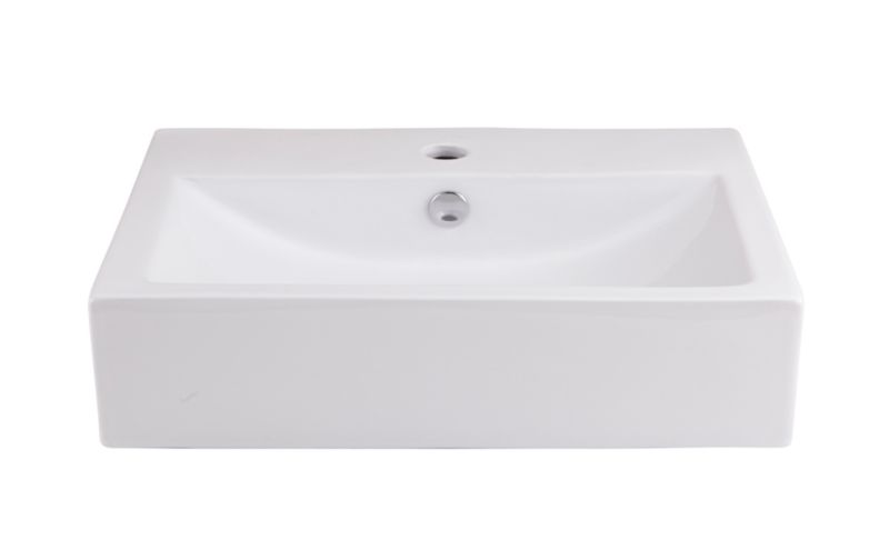 Ceramisk bordmonteret vask GoodHome Albena 54 x 40 cm hvid