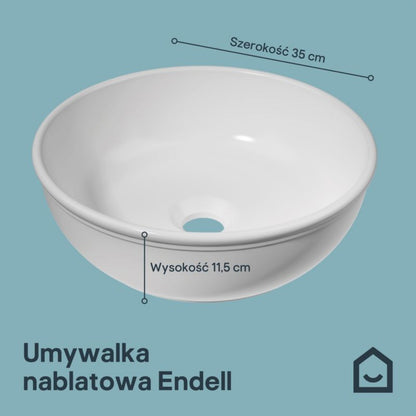 Keramisk Bordhåndvask Endell 35 cm Rund Hvid