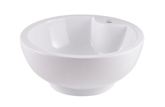 GoodHome Fenella keramisk bordmonteret vask Ø 40 cm hvid