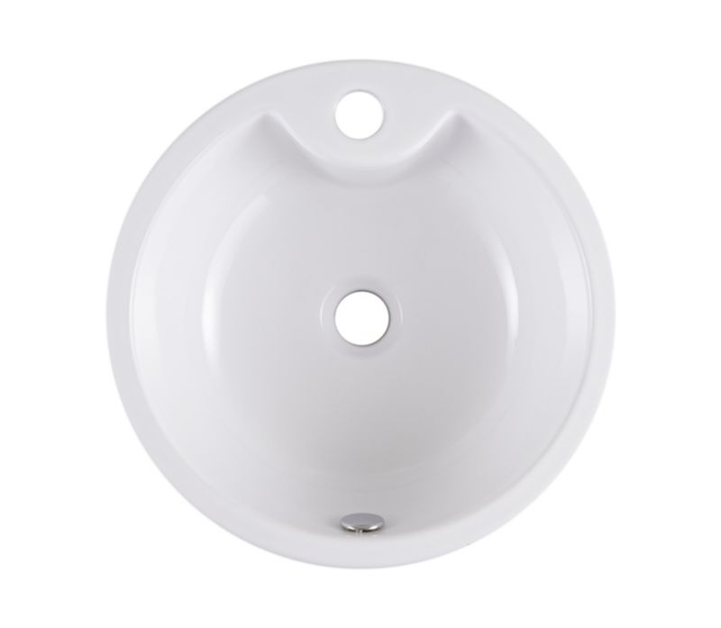 GoodHome Fenella keramisk bordmonteret vask Ø 40 cm hvid
