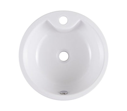 GoodHome Fenella keramisk bordmonteret vask Ø 40 cm hvid