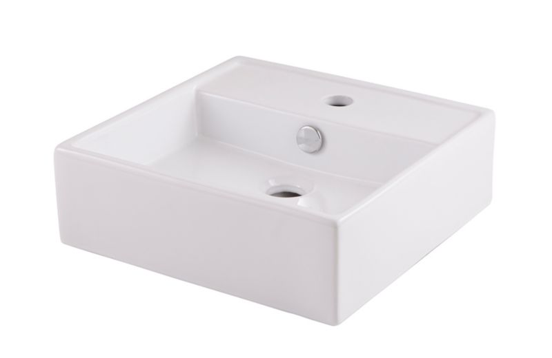 GoodHome Hendra keramisk vask til bordmontage 38 x 38 cm hvid