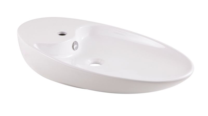 Ceramisk bordmonteret vask GoodHome Neda 74,2 x 38,5 cm hvid