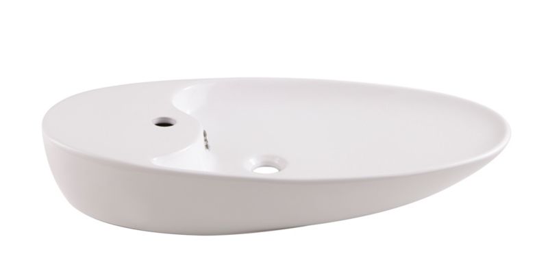 Ceramisk bordmonteret vask GoodHome Neda 74,2 x 38,5 cm hvid