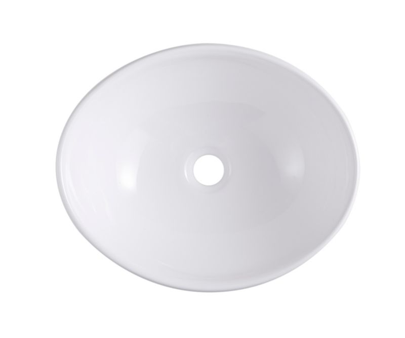Keramisk Bordhåndvask Oval 40,5x33,7 cm Hvid Højglans