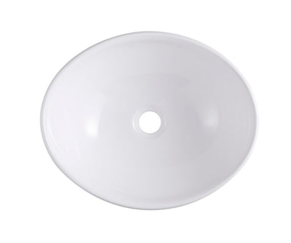 Keramisk Bordhåndvask Oval 40,5x33,7 cm Hvid Højglans