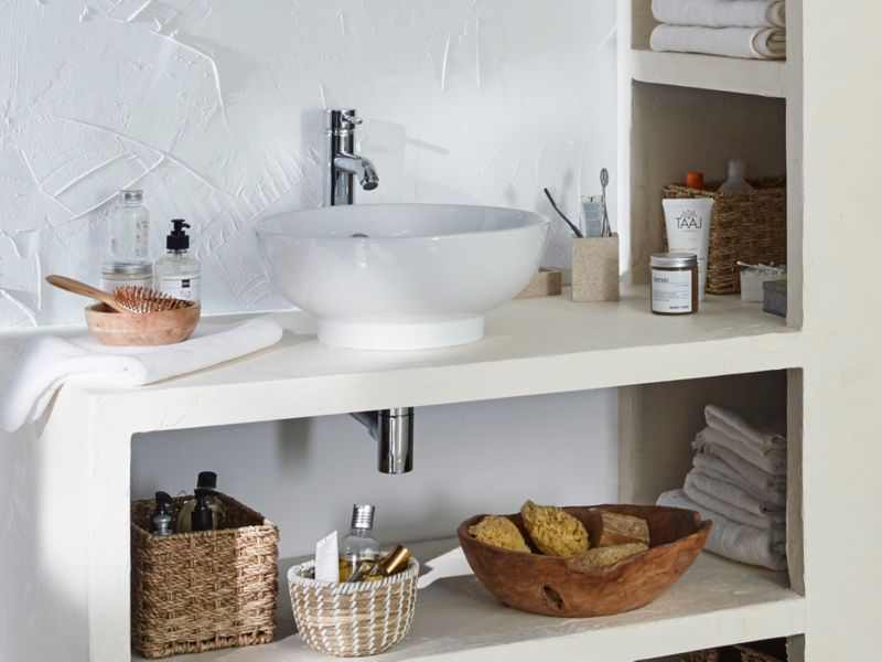GoodHome Nura keramisk vask til bordmontage, Ø 40 cm, hvid