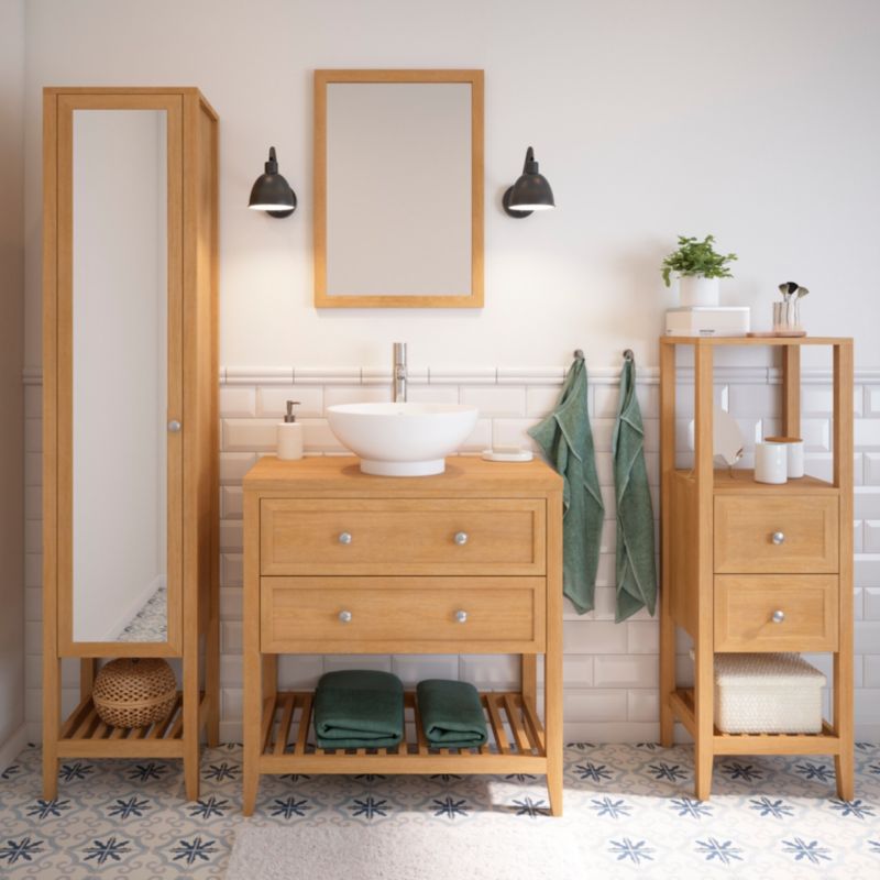 GoodHome Nura keramisk vask til bordmontage, Ø 40 cm, hvid