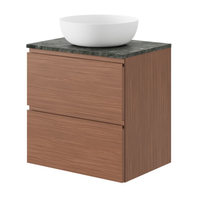Ceramisk bordmonteret vask GoodHome Ondava 38,5 cm hvid