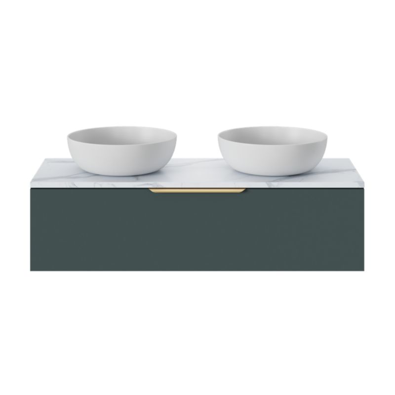 Ceramisk bordmonteret vask GoodHome Ondava 38,5 cm hvid