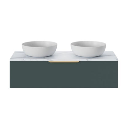 Ceramisk bordmonteret vask GoodHome Ondava 38,5 cm hvid